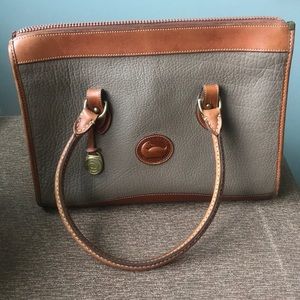 Vintage Dooney & Bourke Two-tone Brown & Grey Leather Bag